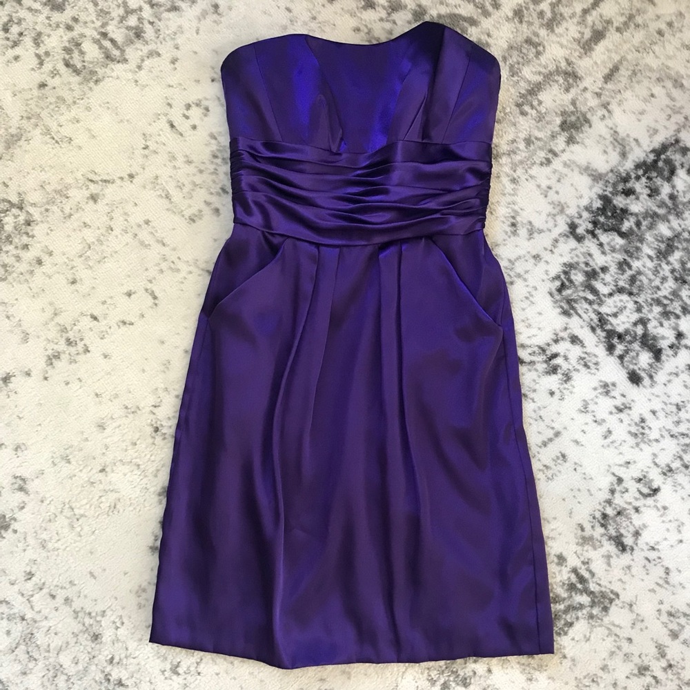David's Bridal Short Charmeuse Dress